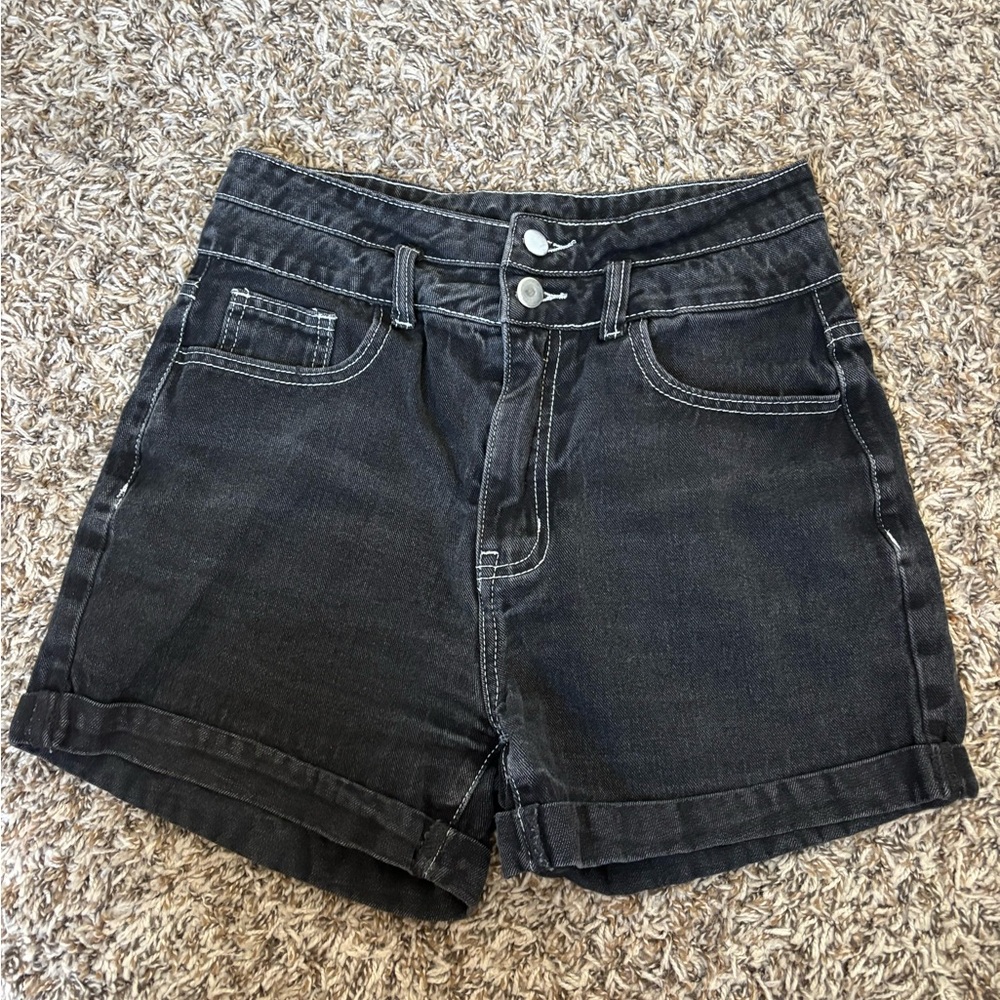 Women's Black Denim Shorts